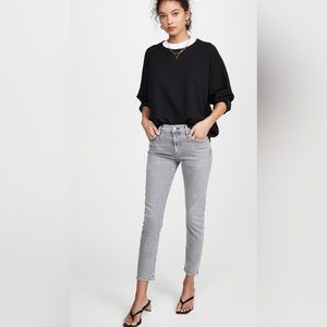 Agolde Toni Mid- Rise Straight Jeans in Mirror Grey